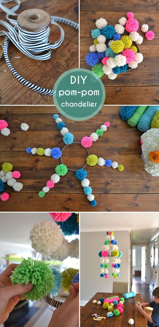 DIY Pom Pom Chandleir DIY Pom Pom Chandleir