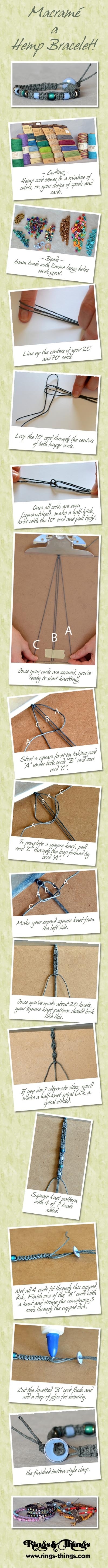 DIY Macrame Hemp Bracelet