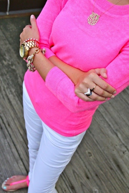 Bright pink sweater