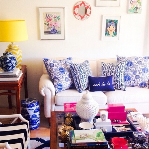 Blue and yellow interior Blue and yellow interior