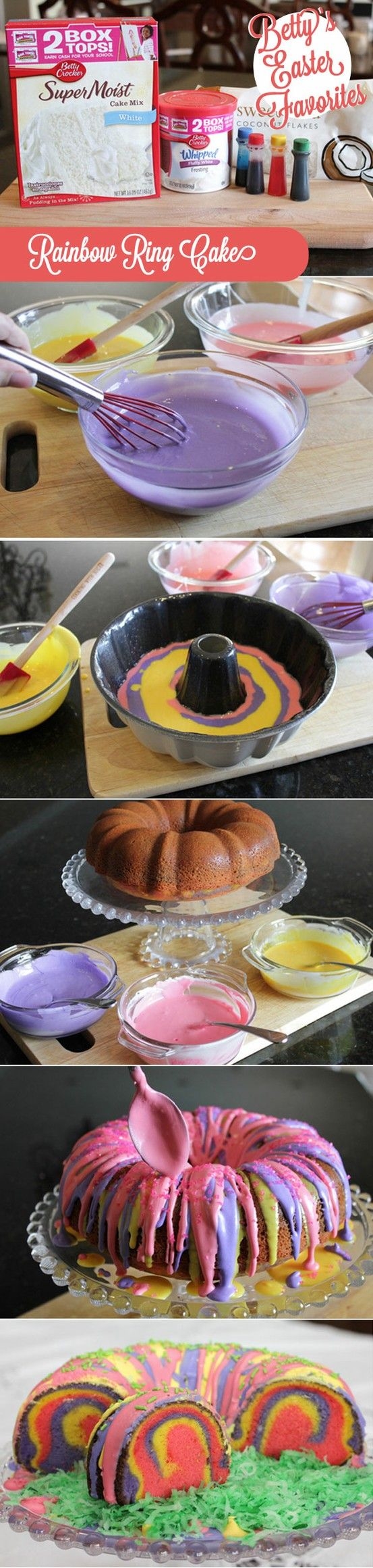 DIY Rainbow Ring Cake DIY Rainbow Ring Cake
