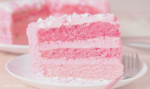 Pink cake slice
