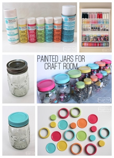 Painted Jars For Craft Room Painted Jars For Craft Room