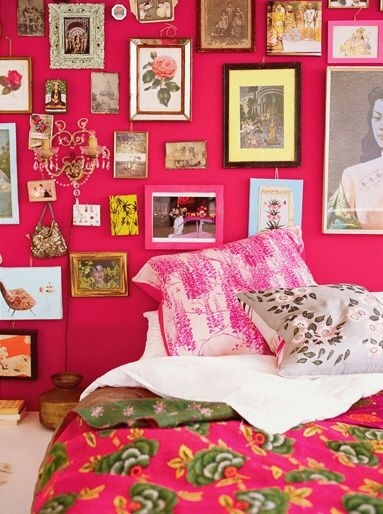 Bright pink room