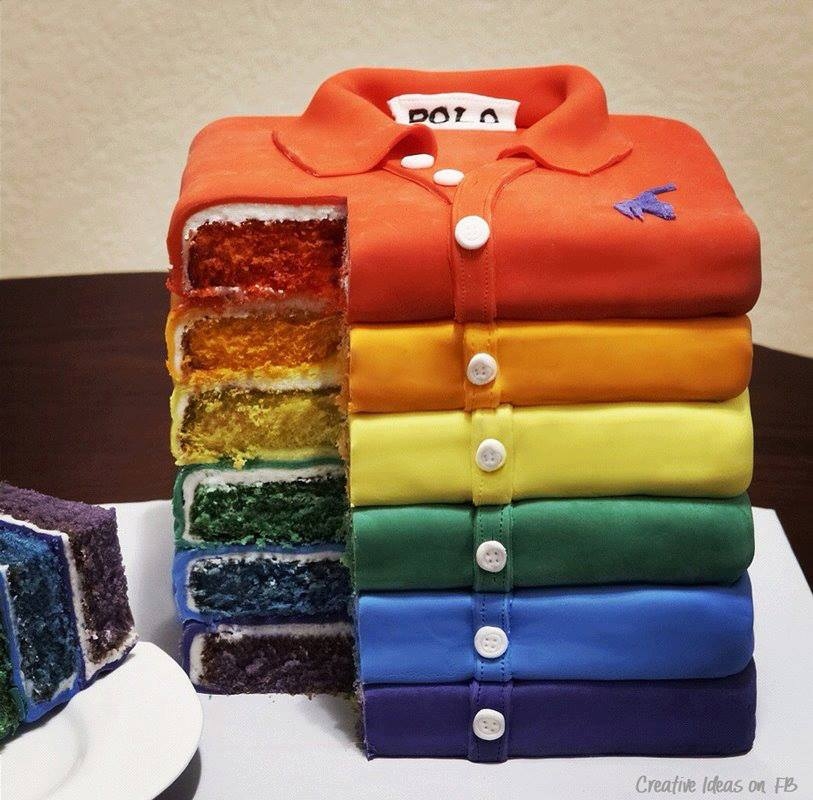 Rainbow shirt cake