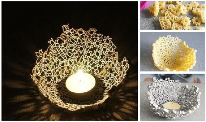 DIY Macaroni Candlestick DIY Macaroni Candlestick