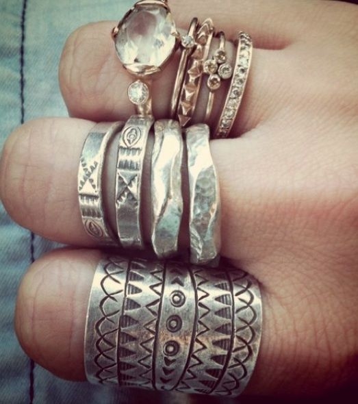 Boho and hipster rings