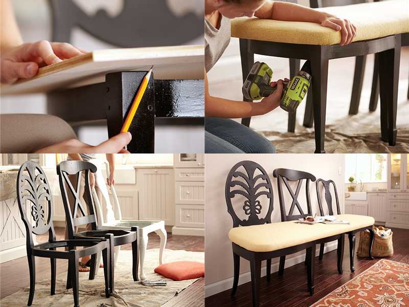 Repurpose Chairs to Make a Unique Bench