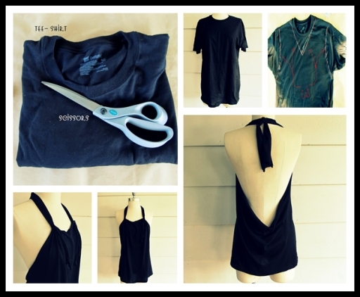 No Sew Tee Shirt Tied Halter No Sew Tee Shirt Tied Halter
