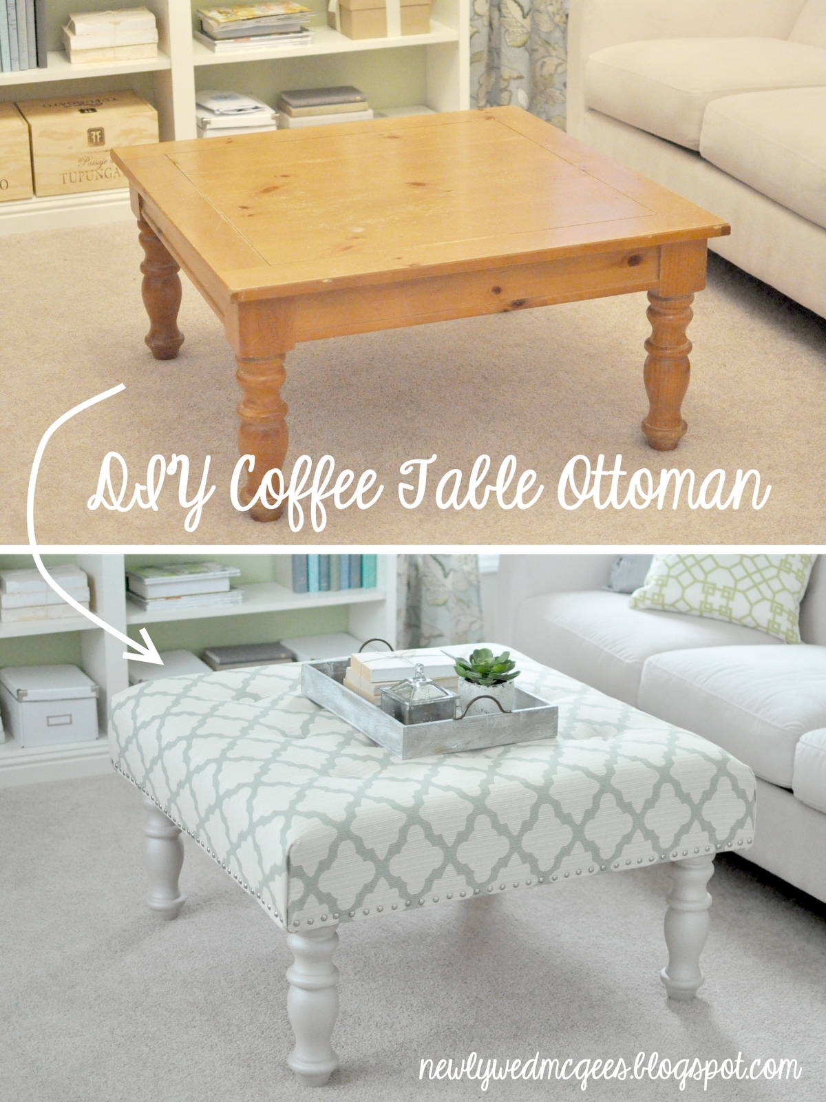 DIY Upholstered Ottoman