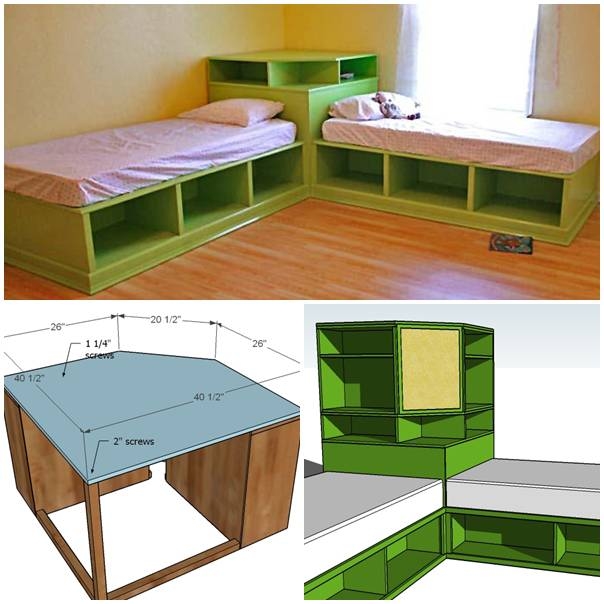 DIY Twin Corner Bed with Storage DIY Twin Corner Bed with Storage