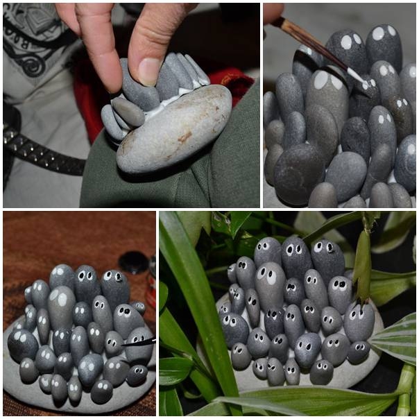 DIY Cute Stone Arts for the Garden DIY Cute Stone Arts for the Garden