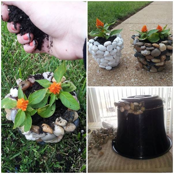 DIY Easy Stone Planter