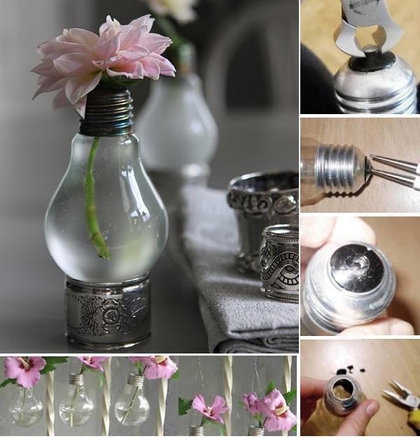 Recycle Light Bulbs Planters