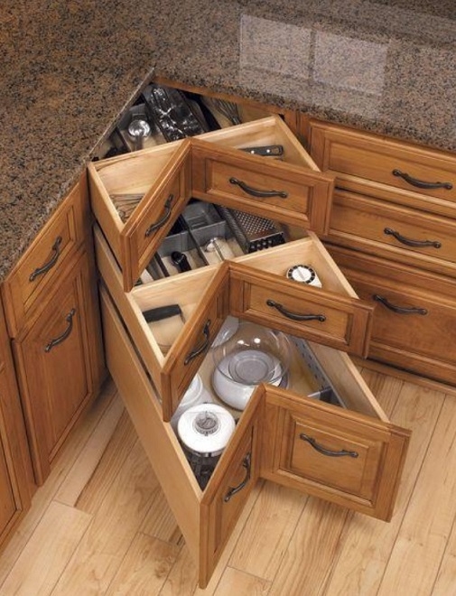 DIY Homemade Kitchen Corner Drawers