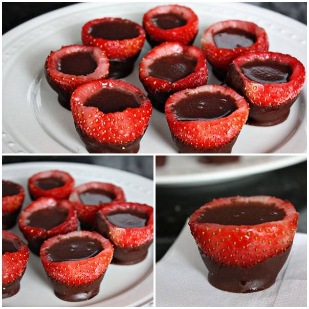 DIY Chocolate Strawberry Shot Glasses