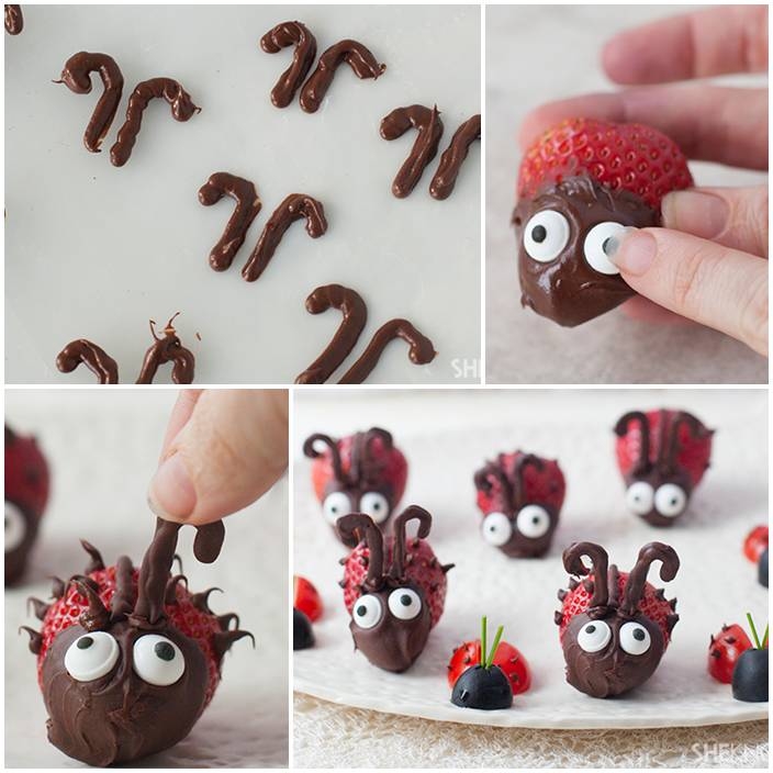 DIY Chocolate Strawberry Ladybug Snacks DIY Chocolate Strawberry Ladybug Snacks