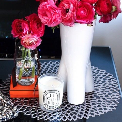 Candle and flowers