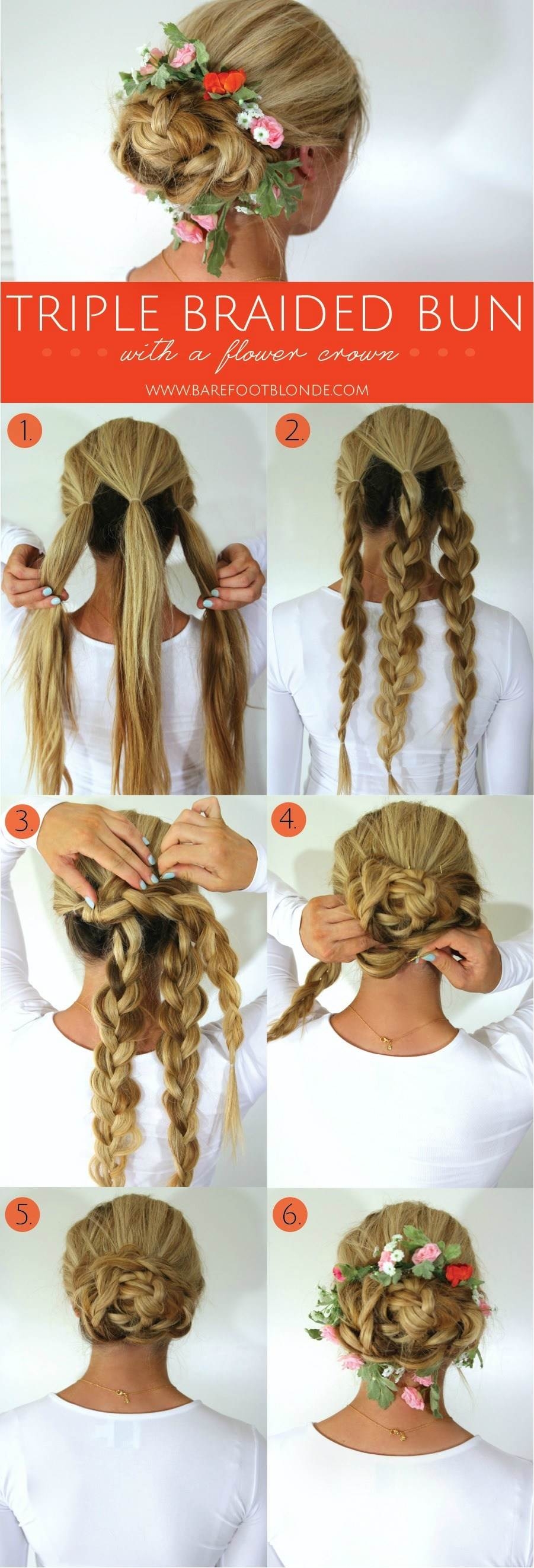 DIY Triple Braided Bun