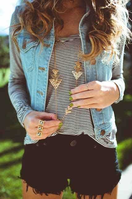 Denim vest and stripes