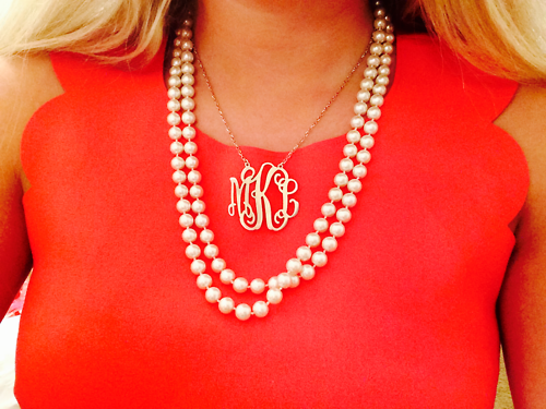 Monogram and pearls
