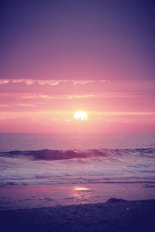 Purple ocean sunset