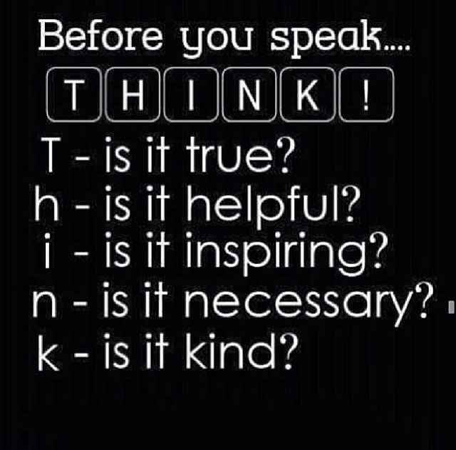 Before you speak
