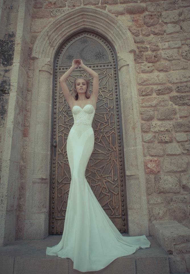 White Strapless Mermaid Gown