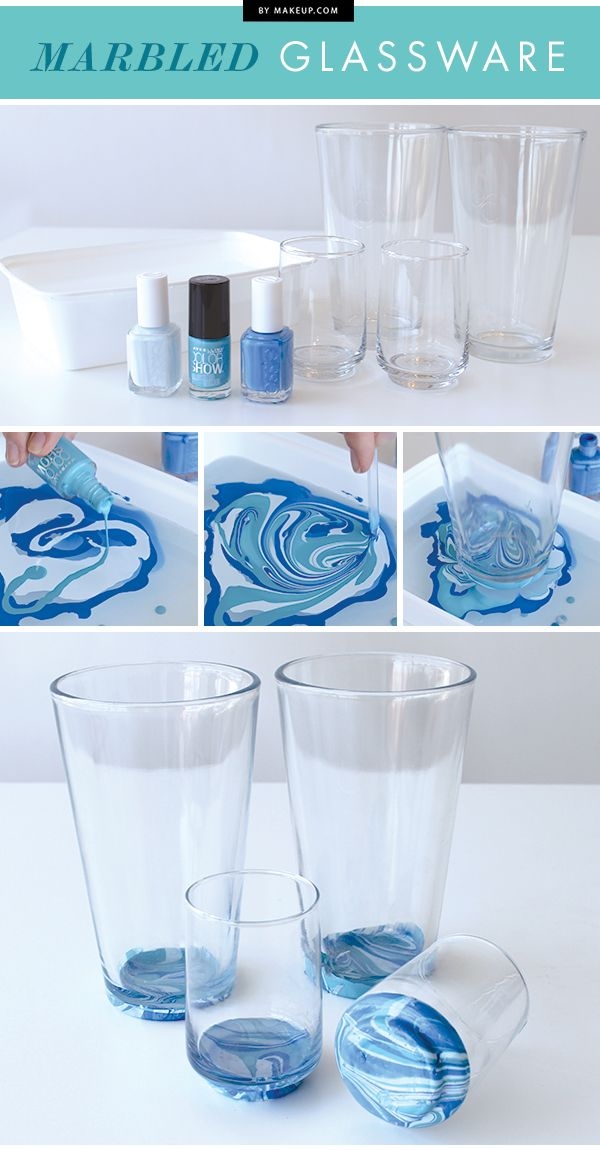 DIY Marbled Glassware