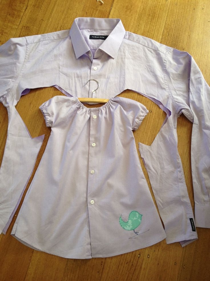 DIY Turn Old Shirt into Girl Dress