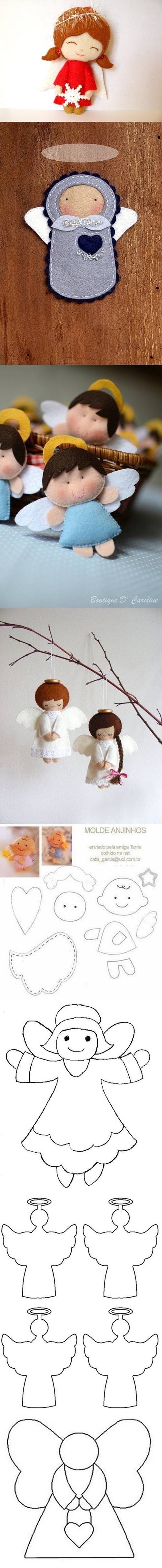 DIY Felt Angels Templates