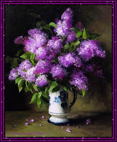 Lovely Painting of Purple Lilacs