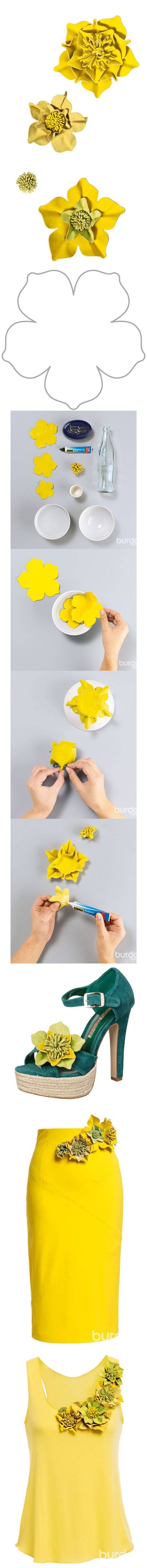 DIY Flowers From Leather