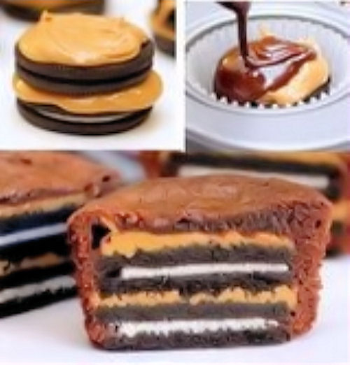 DIY OREO PEANUT BUTTER BROWNIES