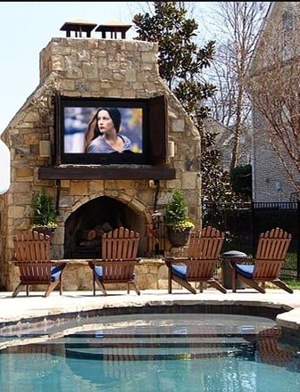 TV by the pool