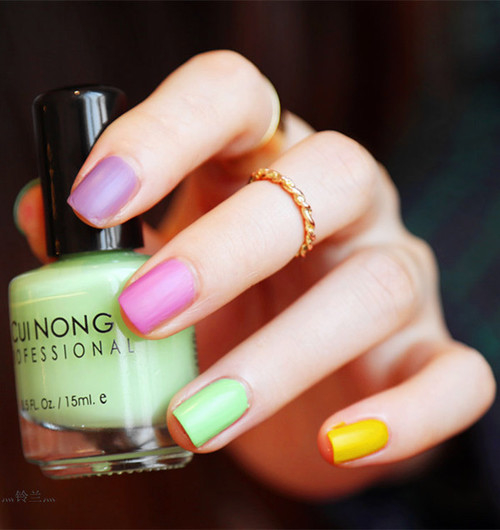 Colored neon nails Colored neon nails