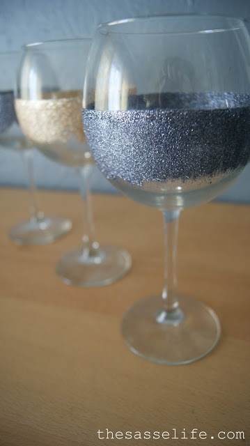 Glitter wine glasses