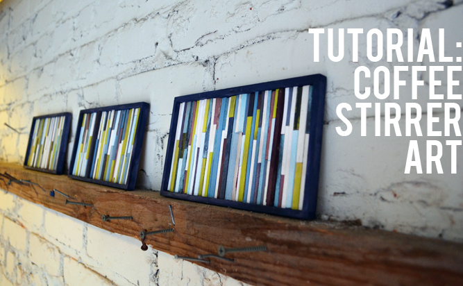 Coffee stirrer DIY wall art Coffee stirrer DIY wall art