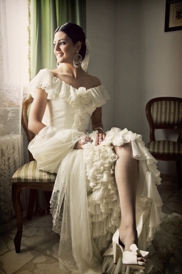 Beautiful Ruffled, Off Shoulder Wedding Gown Beautiful Ruffled, Off Shoulder Wedding Gown