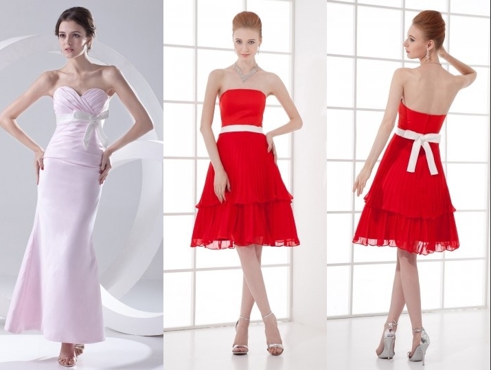 Robes cocktail noeud papillon blanc pour mariage