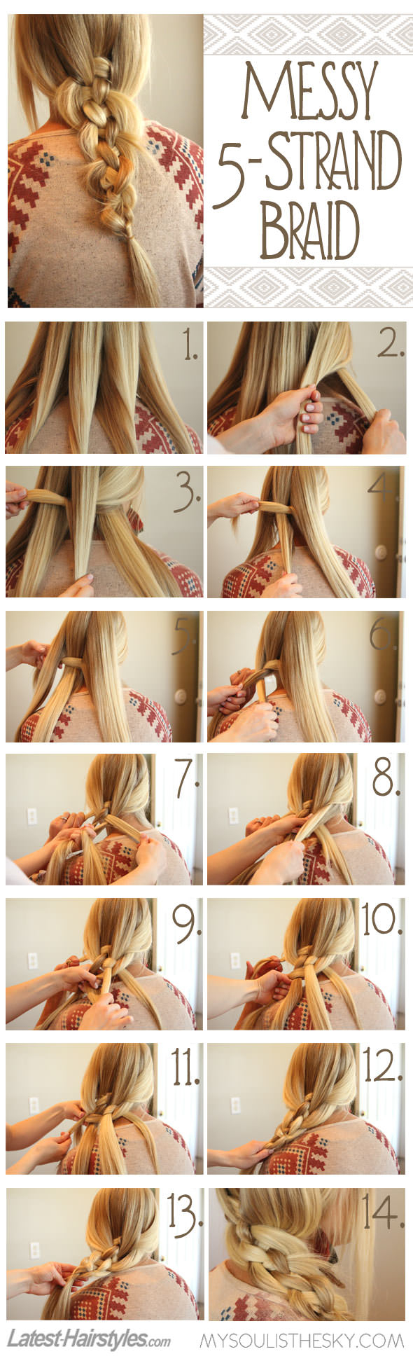 DIY Messy 5 Strand Braid