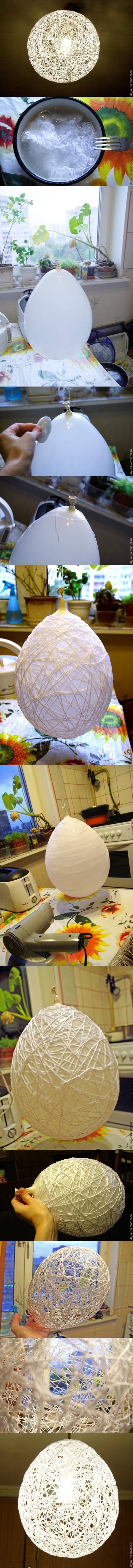 DIY Yarn Chandelier DIY Yarn Chandelier
