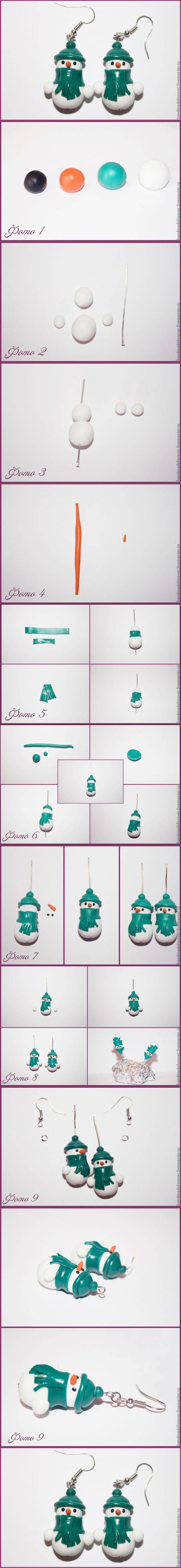 DIY CuteSnowman Earrings DIY CuteSnowman Earrings