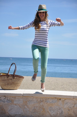 Mint Green Pants with Striped Top Mint Green Pants with Striped Top