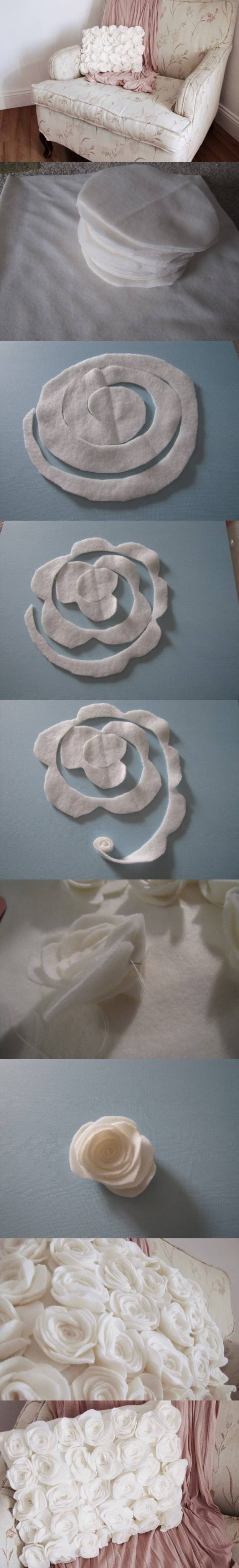DIY Rose Fleece Pillow