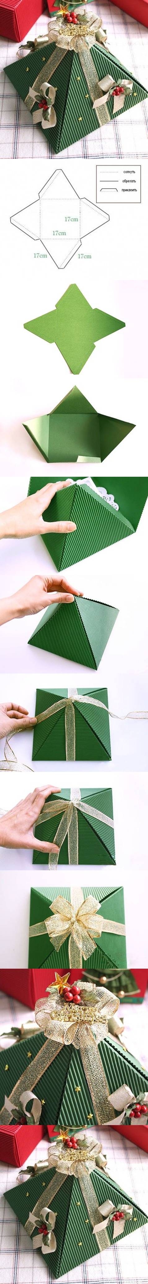 DIY Pyramid Christmas Gift Boxes