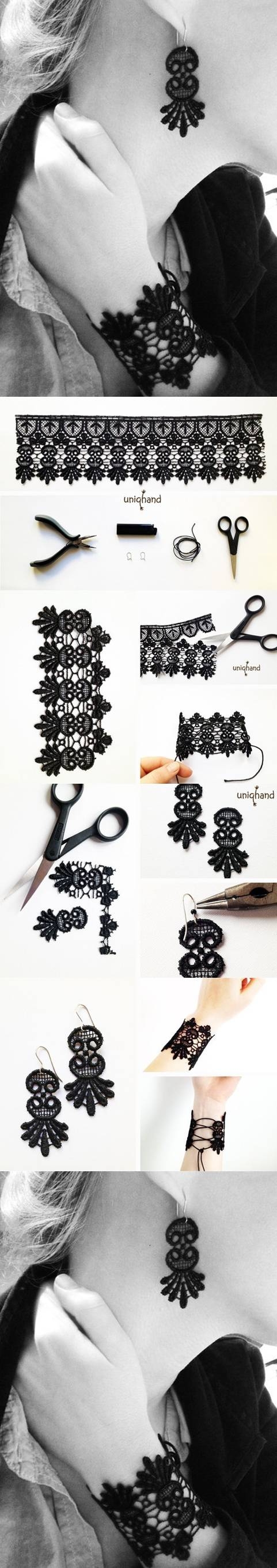 Craft Lace Bracelet and Earring Tutorial Craft Lace Bracelet and Earring Tutorial