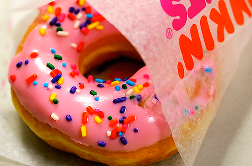 Pink icing donut