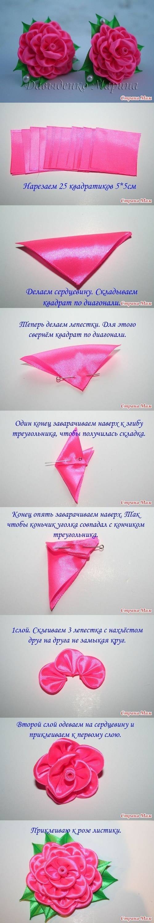 DIY Ribbon Roses Flowers DIY Ribbon Roses Flowers