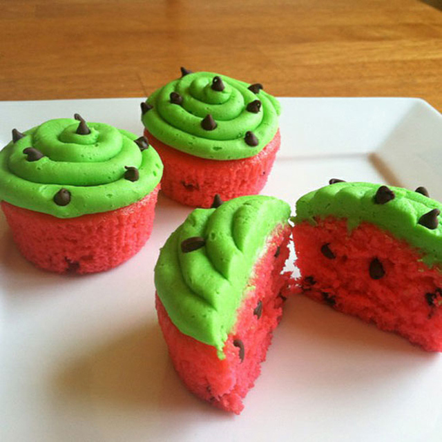 Watermelon Cupcakes Watermelon Cupcakes